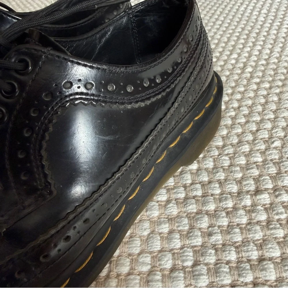 Dr. Martens | 3989 Patent Brogue Shoes Black Oxford Preppy Punk Classic | Size 6 - Picture 6 of 13